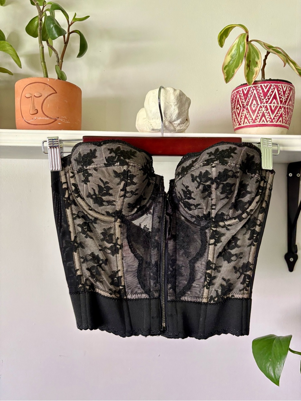 Black Lace Bustier Corset Top - Women Intimates